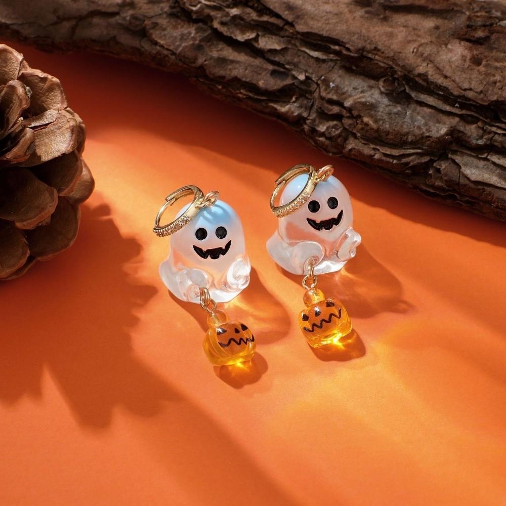 Rhinestone Ghost Ear Studs Cartoon Pumpkin Dangle Earrings Cute Halloween Earrings Party