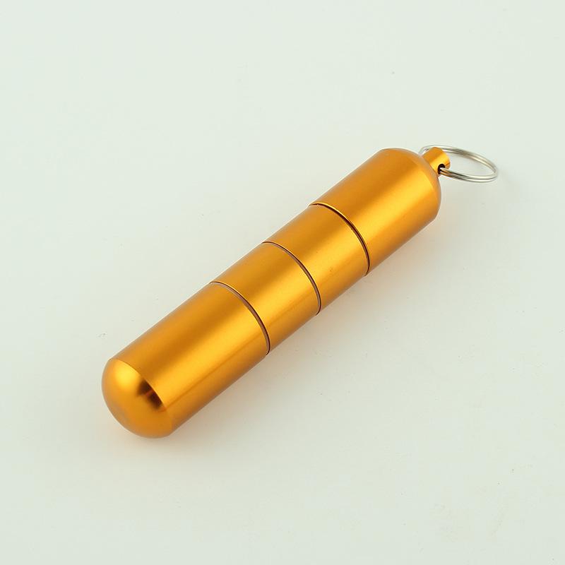 Серебристый алюминиевый сплав, форма капсулы, коробка для сигарет, водонепроницаемый футляр для сигарет, держатель для капсул с таблетками/зубочистками с брелоком, подарок мужчине