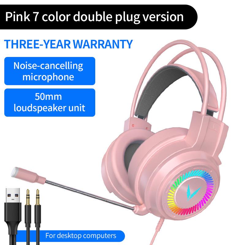 USB Gaming Headset 3.5mm Wired Headphones 7.1 Channel Stereo Surround Bass Earphone Helmet with Microphone for PC Laptop Gamer