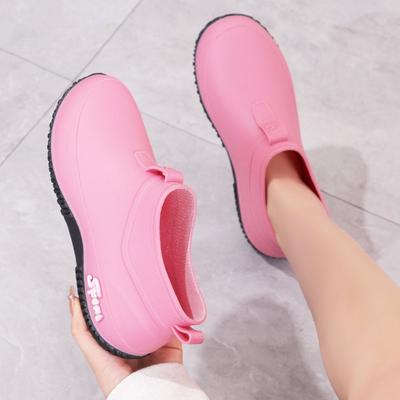 Короткие водные туфли женские новые дождевые туфли модные нескользящие износостойкие резиновые сапоги для взрослых обувь для воды для ношения в воде кухонные водонепроницаемые