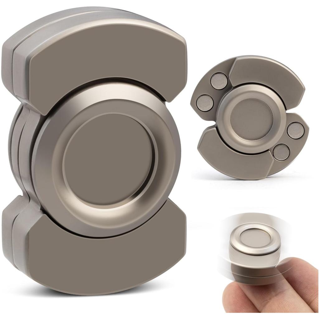3-in-1 Fidget Toy Adult Spinner, Slider Clicker Magnetic Stainless Steel Bearing for Stress Relief, Enhanced Focus, Good Gift