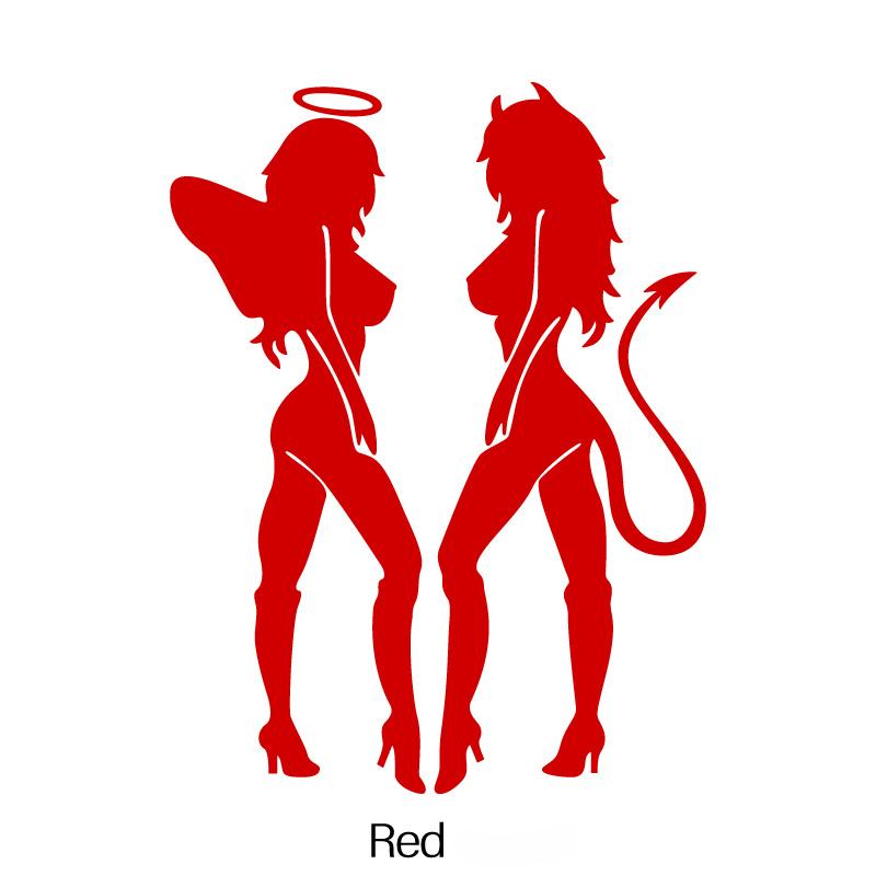 Наклейки на автомобиль Lady Devil Angel Girl для окон, бампера, лобового стекла, покрытия царапин, виниловые наклейки, мультяшные наклейки на автомобиль