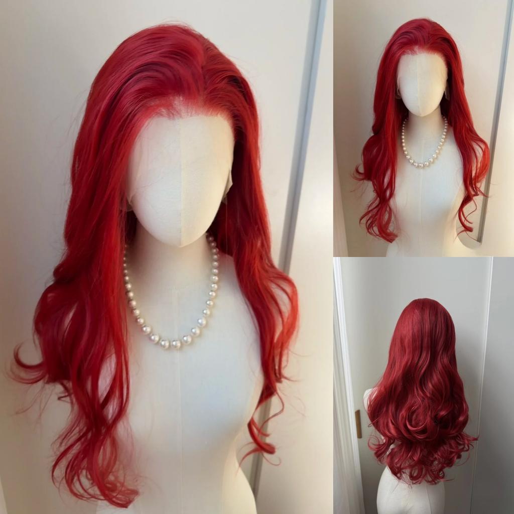 Ashely Body Wave Lace Front Wig Pink Purple Red Cosplay Wigs 26inch 13*4 Wigs Lace Front Frontal High Temperature Fibers Hair