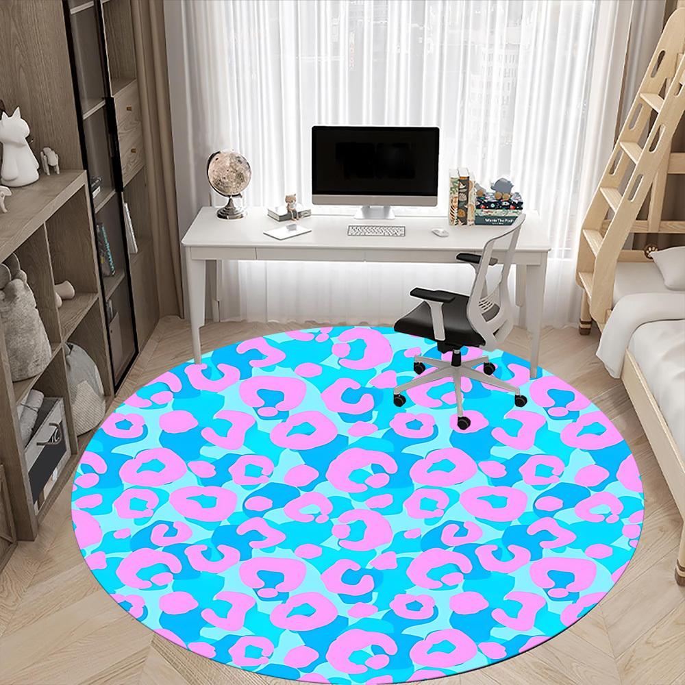 1pc Leopard Print Chair Carpet for Office, Soft Flannel Throw Mat, Perfect for Office, Holiday Party Decoration Choice yy260320086