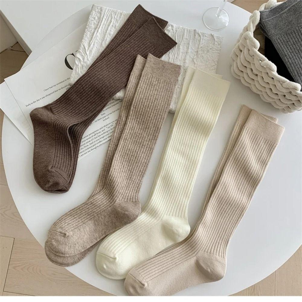 Solid Color Women Stockings Nylon Long Knee High Socks Fashion Soft Warm Socks