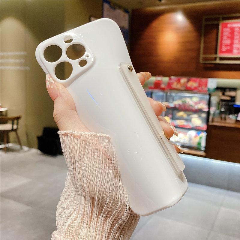 Чехол-держатель с ремешком на запястье для Iphone 13 14 Pro Max 12 11 Xs Max Xr 7 8 Plus 13pro, мягкий силиконовый чехол ярких цветов, задняя крышка