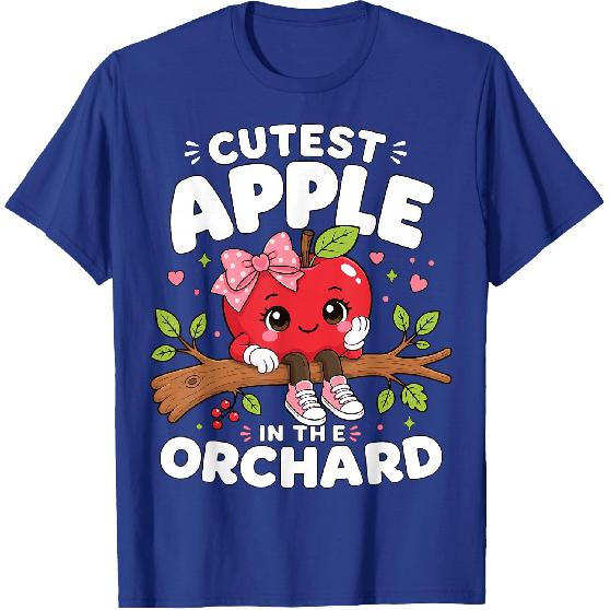 Cutest Apple in The Orchard Cute Apple Picking Season Girl T-Shirt