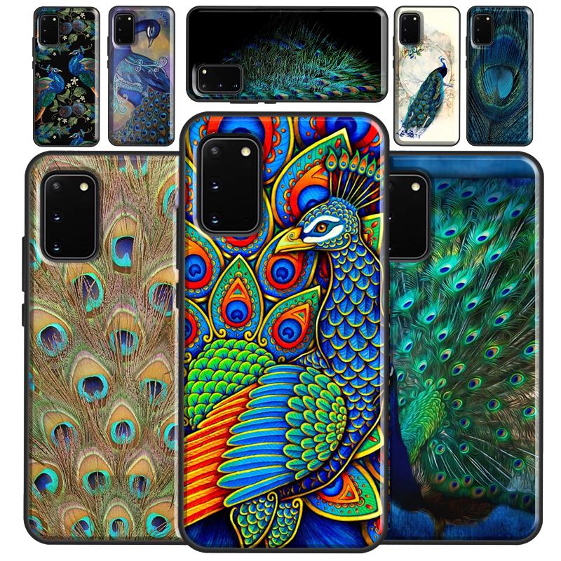 Bird Peacock Feather Case For Samsung Galaxy S22 S21 S23 Ultra Note 20 S8 S9 S10 Note 10 Plus S20 FE Back Cover