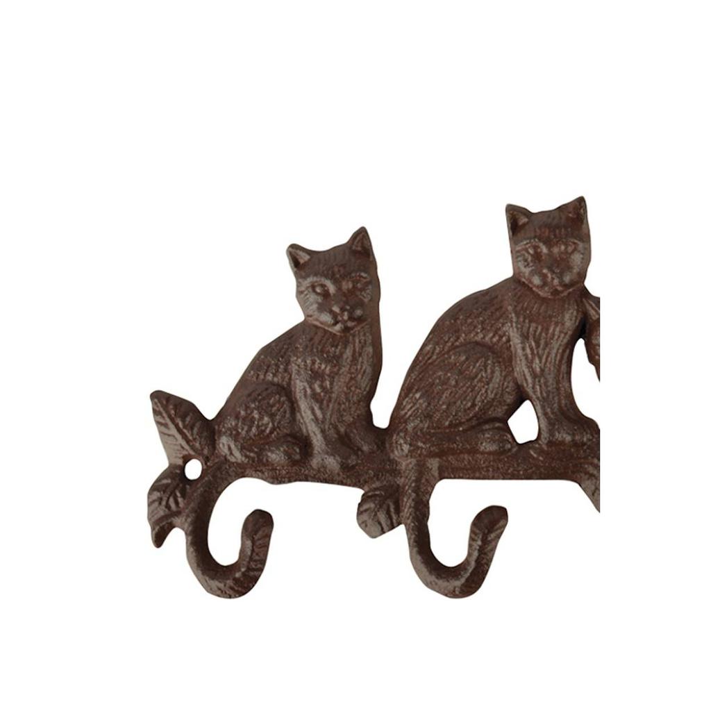 Wieszak Żeliwny Z Kotami Vintage 29Cm