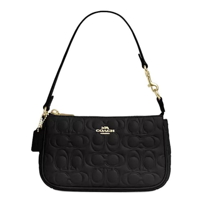 Coach Nolita 19 Сумка на плечо из кожи с молнией и логотипом Маленькая Женская Черная