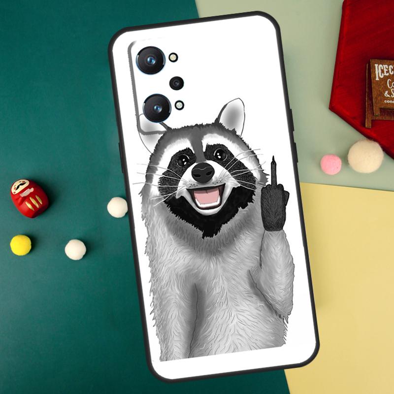 Cartoon Raccoon Kawaii For Realme 10 11 12 13 14 Pro Plus C67 C65 C63 C61 C55 C53 C51 C35 C71 C75 GT7 15 Pro Case