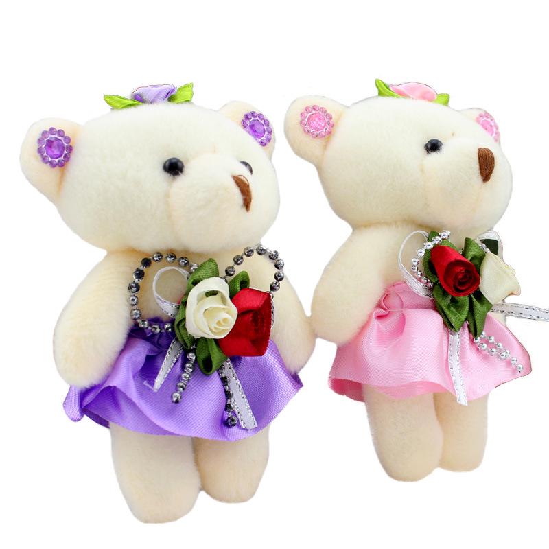 10 шт. мини-маленький плюшевый мишка цветочные букеты медведь детские хлопковые игрушки плюшевые куклы свадебные игрушки декор