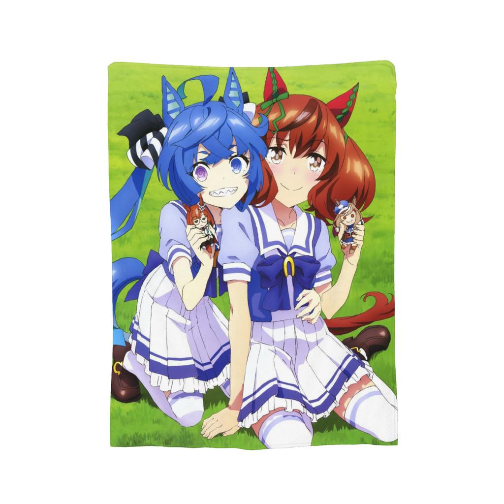 Uma Musume Pretty Derby Blanket Fleece All Season Portable Lightweight Thin Throw Blankets for Sofa Bedroom Bedspreads
