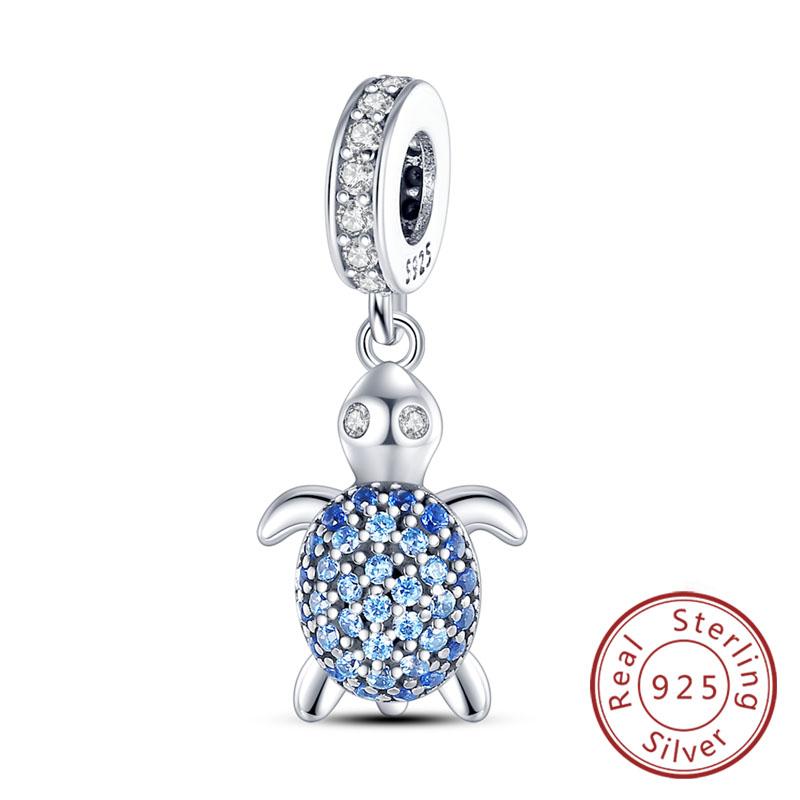 Медные Шармы Бусины Сердце Любви Счастливые Звезды Самолет Голубые Цирконы Шармы Подвески Подходят для Браслетов Шармов Женские Украшения