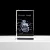 Crystal Heart Model Cube 3D Laser Engraved Anatomical Figurines Medical Science Souvenir Gifts Home Decoration Paperweight