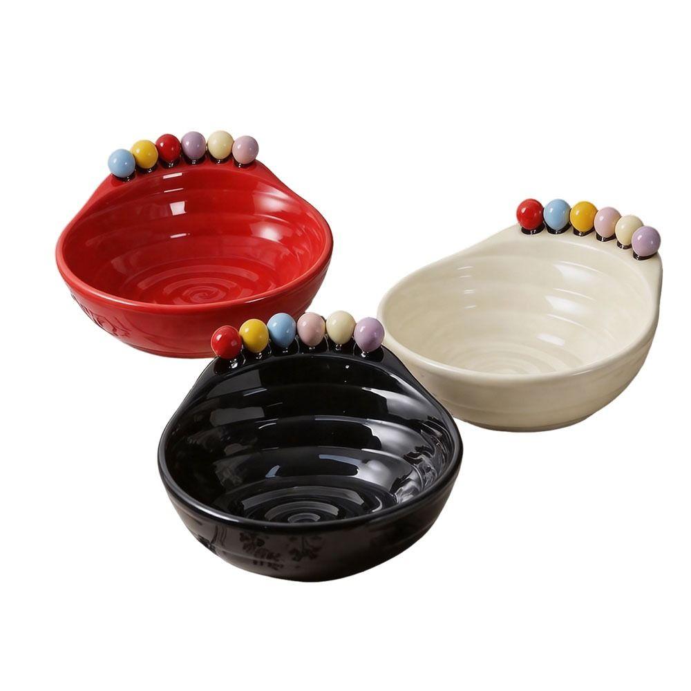Decoration Fruit Bowl with Fork Geometric Pattern ABS Fruit Serving Plate Large Capacity With Fruit Fork Snack Plate