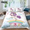 Home Living Luxury 3D Rainbow Unicorn Bedding Set Star Duvet Cover Pillowcase Queen and King EU/US/AU/UK Size Comforter Bedding