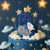 Космический корабль Астронавт 0-9 Вселенная Бенгальский огонь Свеча для торта на день рождения Мальчик, Топпер для украшения вечеринки Юбилейные торжества
