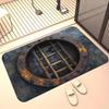 3D Ковер с оптической иллюзией Бесконечная бездна Коврик для пола Глубина Люк Входной коврик Нескользящий придверный коврик для ванной комнаты, гостиной, игровой комнаты, украшения
