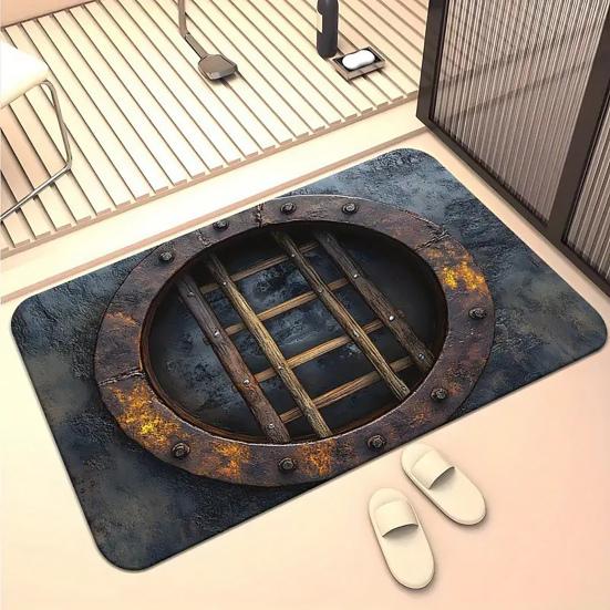 3D Ковер с оптической иллюзией Бесконечная бездна Коврик для пола Глубина Люк Входной коврик Нескользящий придверный коврик для ванной комнаты, гостиной, игровой комнаты, украшения