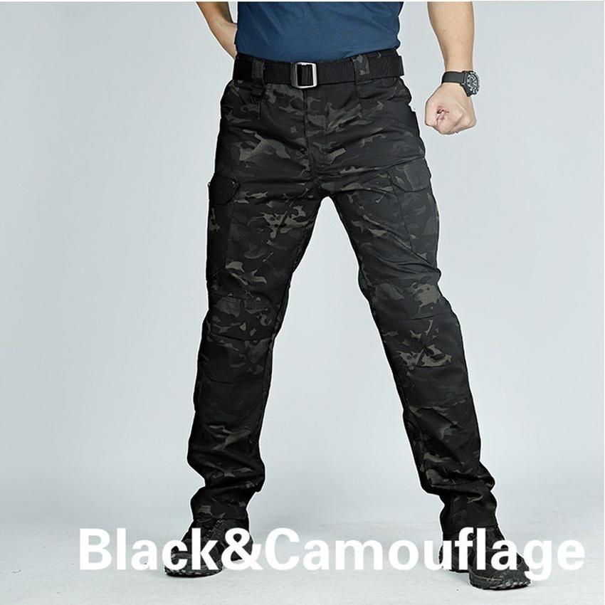 Men's Tactical Overalls Casual Trousers Police Combat Multi-pocket Waterproof Pants Male Military Pants Outdoor Hiking Pants Plus Size S-4XL