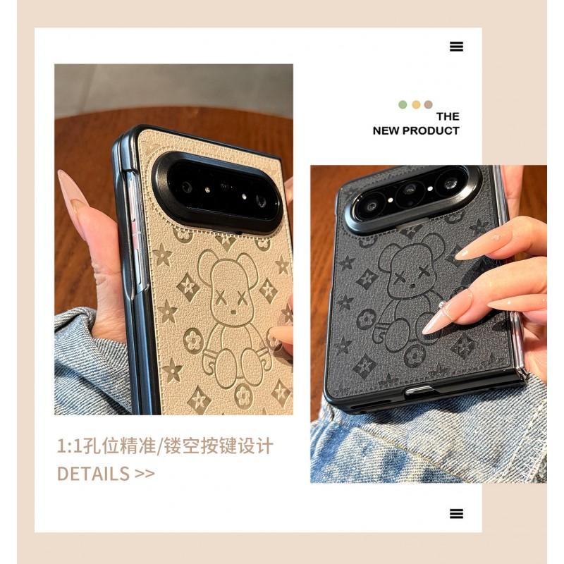 Cartoon Bear Embossed Shockproof Flip Phone Case Pura X Max Collector Edition
