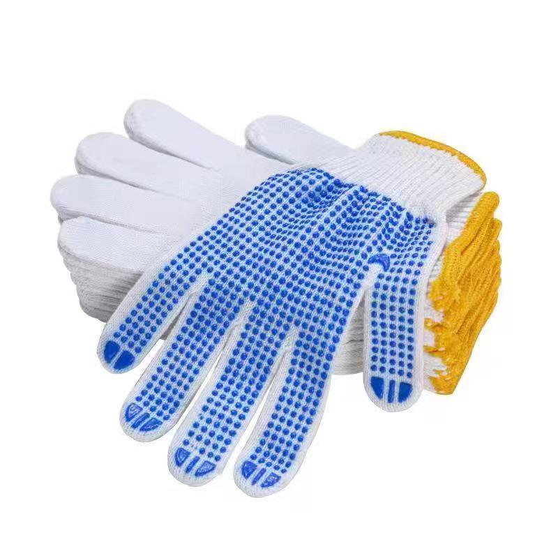 Прочные, износостойкие, нескользящие рабочие перчатки для строительства - Унисекс, белые, хлопковая и нейлоновая нить