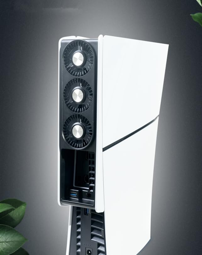 Myth Goku Быстрое охлаждение Вентилятор для охлаждения PlayStation5 Slim со светодиодной подсветкой Продлевает срок службы 3 охлаждающих вентилятора Рассеивание тепла консоли PS5 Slim с USB-портом