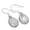 Серьги из стерлингового серебра 925 пробы с натуральным радужным лунным камнем, 1,25 дюйма, j0e66