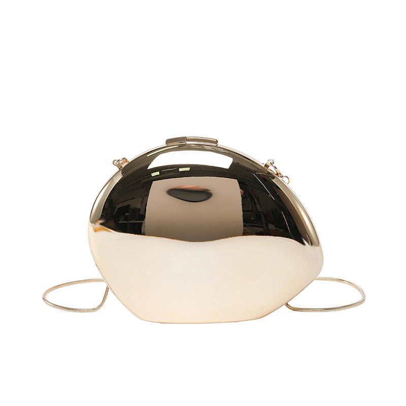 Personalized acrylic bag 2025 new European and American fashion glossy metal goose egg box bag women's messenger bag