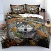 Foreat Snowy Wolf 3D Print Bedding Set Cozy Soft Duvet Cover King Queen Twin Size Birthday Gift for Boy Kid Adult Bedroom Decor