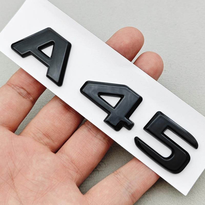 3D ABS Car Letters Logo A45 A45S TURBO 4MATIC Sticker Rear Trunk Fender Both Side Badge Emblem For Mercedes Bnez AMG W177 W176