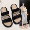 Outer Wear Thick Bottom Slippers Female Summer Casual Vacation Beach One Word Drag Fairy Sandals Female Fashion Women Summer Breathable Shoes