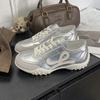 2025 Autumn New Silver Leather Versatile German Training Shoes Women's Casual Forrest Gump Shoes Trend Shoes