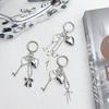 1Pc Car Handbag Decoration Handmade Jewelry Diy Y2K Peach Heart Lock Bow Keychain For Women Girls Cute Friendship Gift