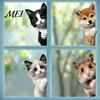 Static Cling Glass Stickers Cute Pet Sticker, 3D Peeking Animal Decal, Waterproof Reusable Theme Decorations PVC Removable Cling, for Home Balcony And