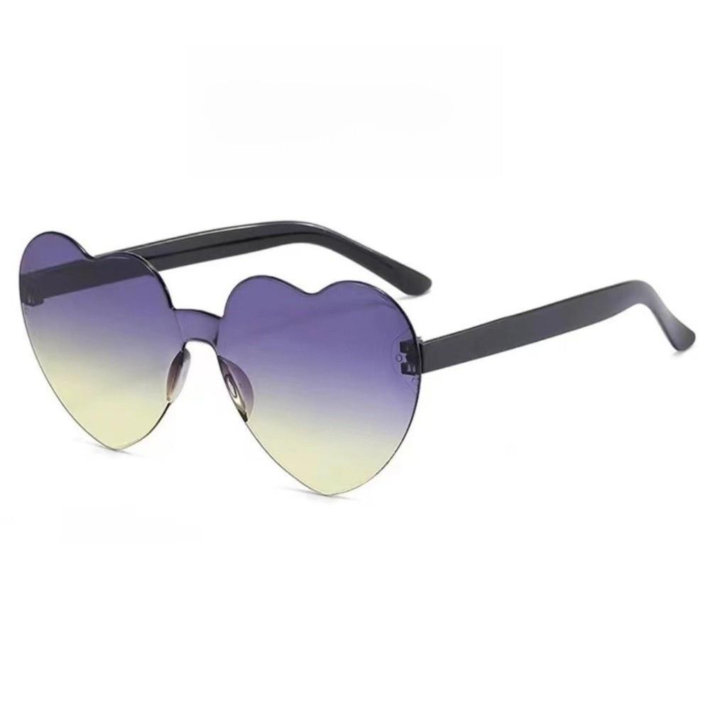 Trendy Love Heart Shape Sunglasses UV Protection Colorful Gradient Sunglasses Women