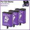 Аккумулятор емкостью 2250 мАч для Dji Osmo Action 5 Pro с зарядным устройством на два слота для Action 5 Pro Action 4/3 Sports Camera Accessories