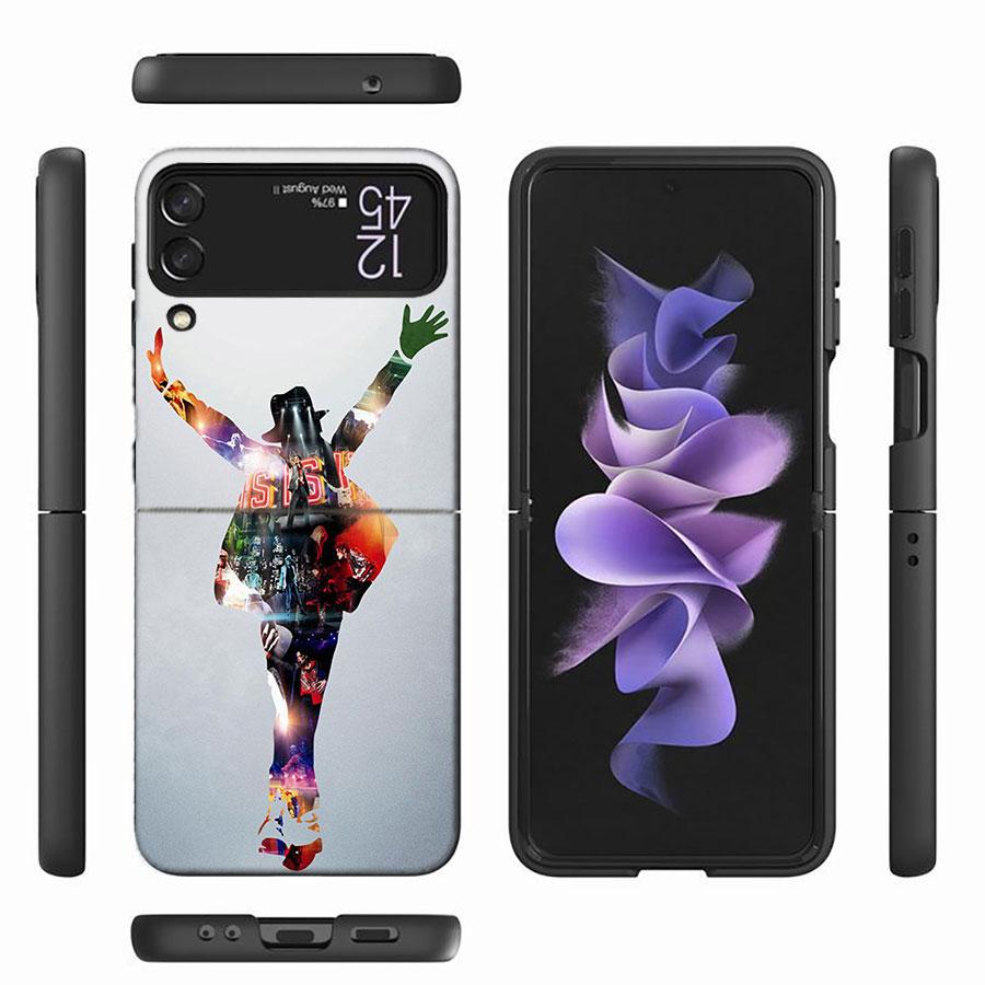 Чехол для телефона Майкла Джексона для Samsung Galaxy Z Flip 6 5 4 3 5G Черный Жесткий Чехол Z Flip 7 Обложка Z Flip 5 Чехол Capa Fas