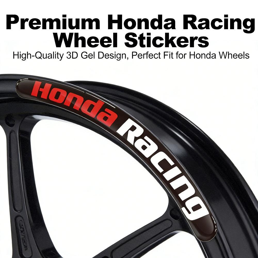 AAAKP1 3D Soft Gel Dimensional Decorative Decals Personalized Wheel Hub Rims for Honda Racing Motorcycle Modification Accessories