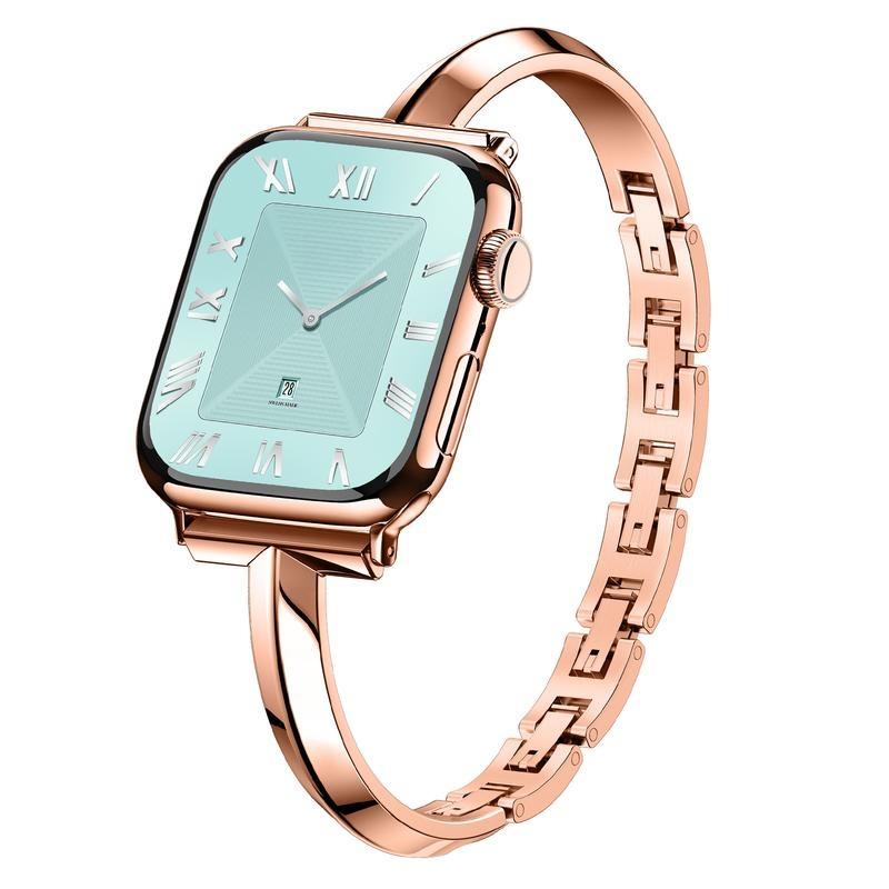 Роскошный металлический ремешок из нержавеющей стали для Apple Watch Series 10/9/8/7/SE/Ultra, золотой ремешок, женский ремешок