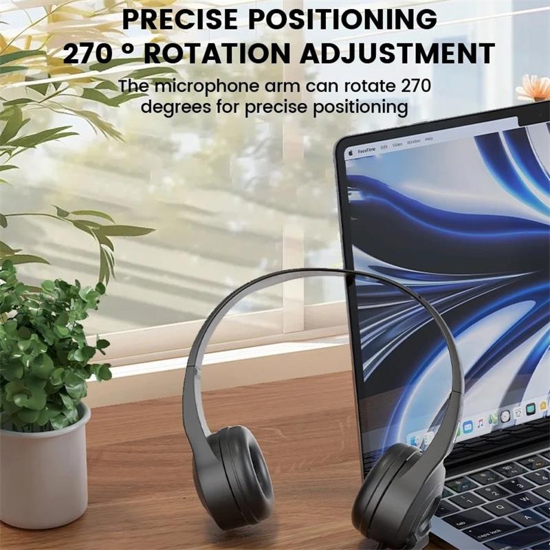 Lenovo Проводная игровая гарнитура E01 с поворотным HD-микрофоном, переключателем управления, наушники для обучения и офиса, стерео гарнитура оператора для онлайн-занятий