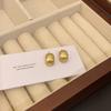 Vintage Matte Brushed Matte Gold High-end Ear Studs Earrings Earrings Clip