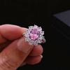 Модное кокосовое круглое кольцо Papalacha с розовым бриллиантом, женское кольцо светло-розовый цветок сокровище, женское кольцо с бриллиантами из высокоуглеродистого материала