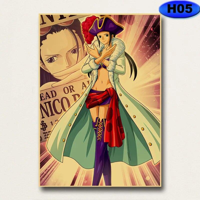 Винтажные аниме ONE PIECE плакаты крафт-бумага ретро постер настенная живопись исследование дома гостиная бар украшения фотографии настенные наклейки