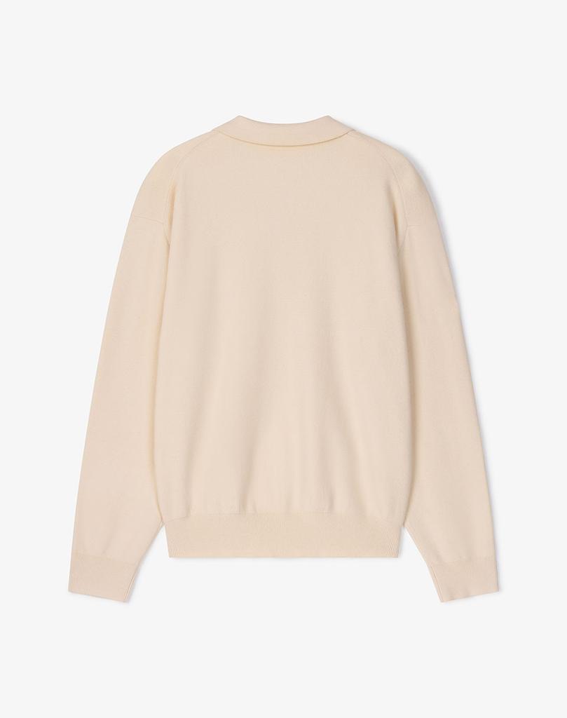 WORK ON BODY OFF Vernos Semi-Overfit Collared Knit [Ivory]
