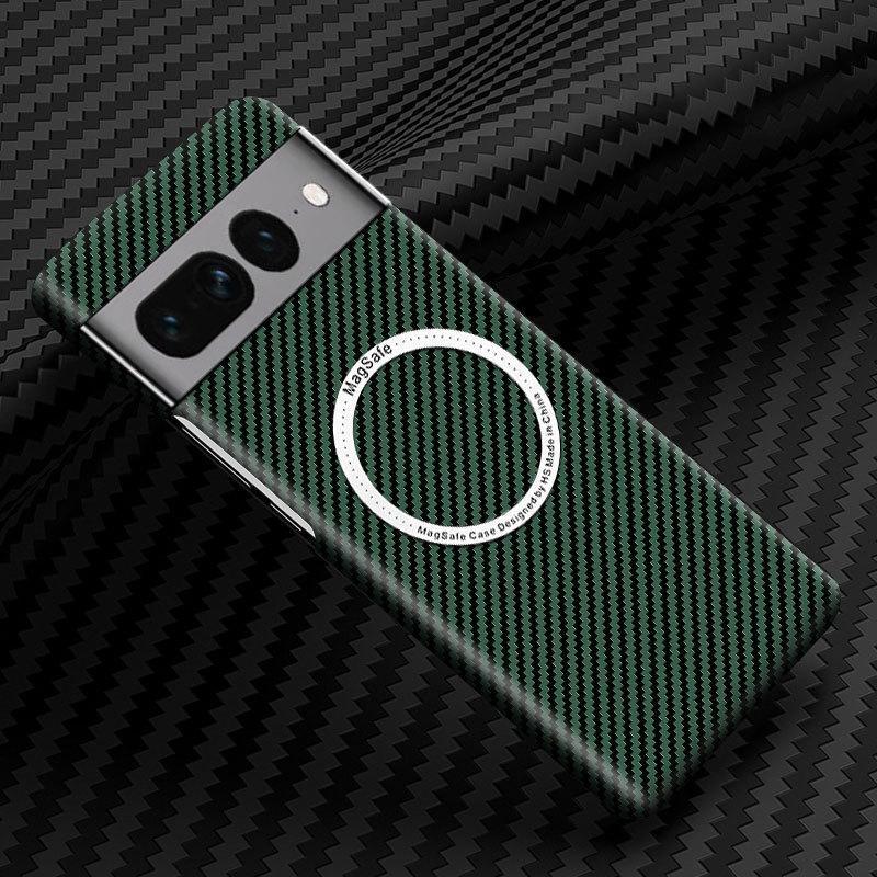 Carbon Fiber Phone Case For Google Pixel 7 8 Pro 7A Magsafe Magnetic Wireless Charging Shockproof Hard Back Cover For Pixel 8Pro