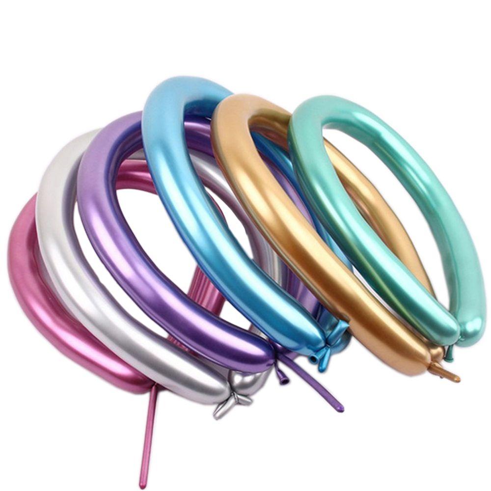 10pcs Classic Latex Wedding Decoratio Magic Long Balloon DIY Strip Metalic Modeling Balls
