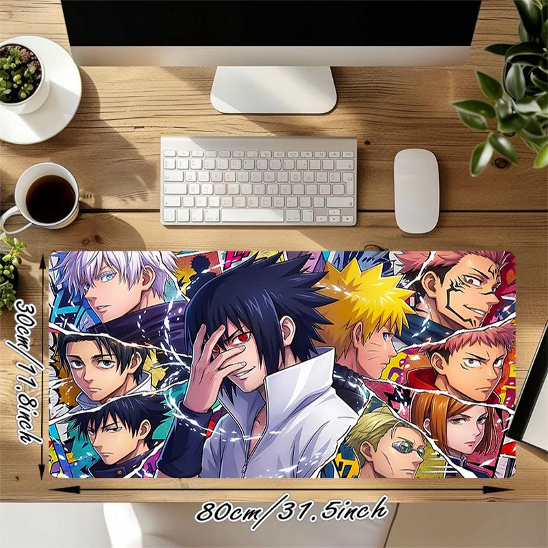 1Pc Anime Characters Collage Gaming Mouse Pad Keyboard Desk Mat Non-slip Rubber Lock Edge Waterproof Computer Mousepad for Office Home Decor S1567