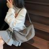 Canvas Bag Women's New Simple Solid Color Casual Shoulder Bag Large Capacity Crossbody Dumpling Bag